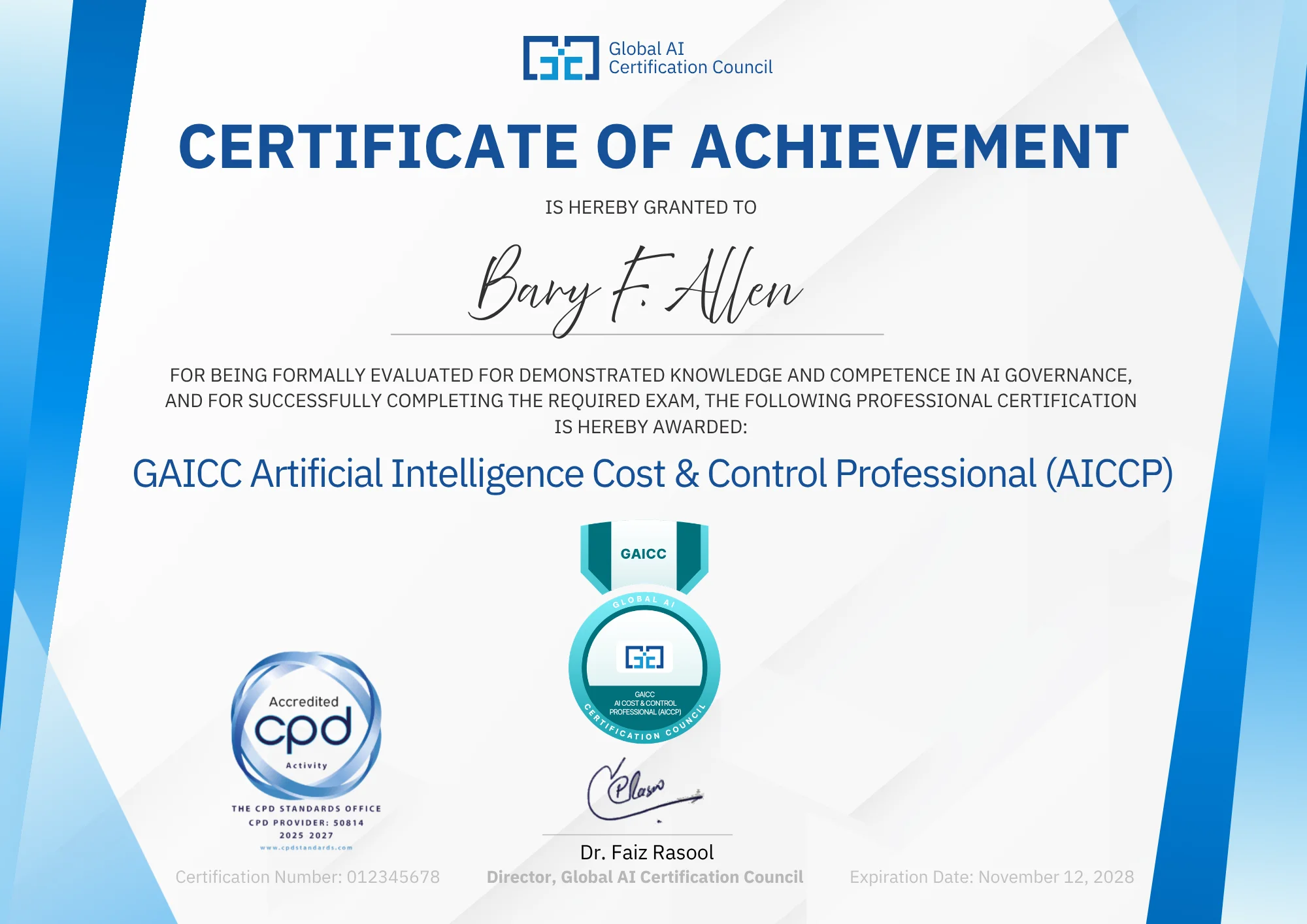 AICCP certificate