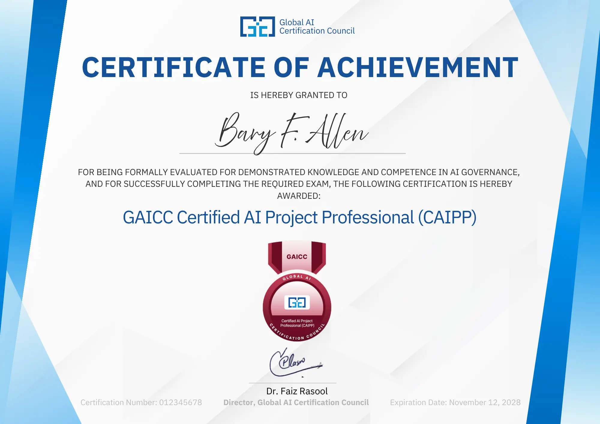 CAIPP certificate